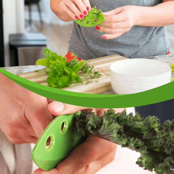 Grönsaksbladstrippa, ett effektivt köksredskap för att enkelt ta bort blad från örter.