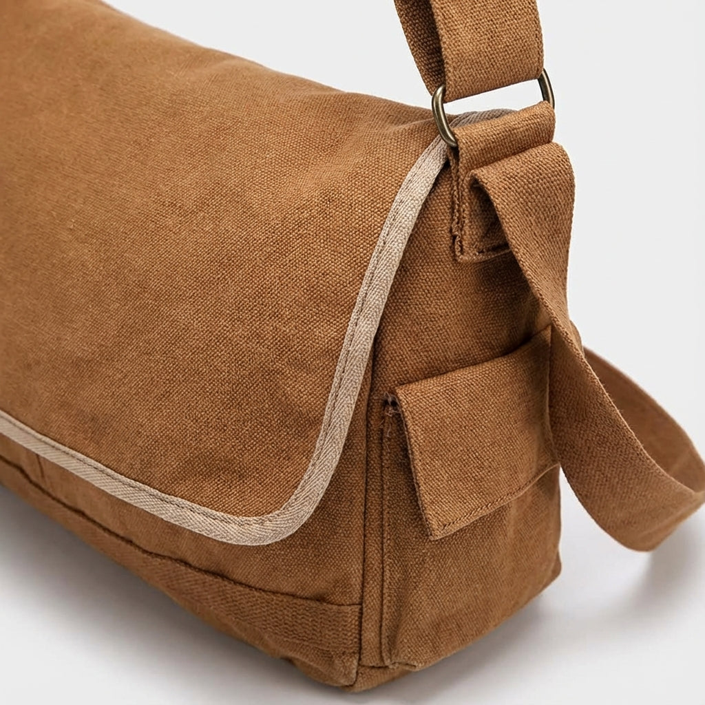 Vintage canvas skolväska i svart för unisex. Hållbar arbetsväska med plats för laptop, perfekt för studenter & jobb.