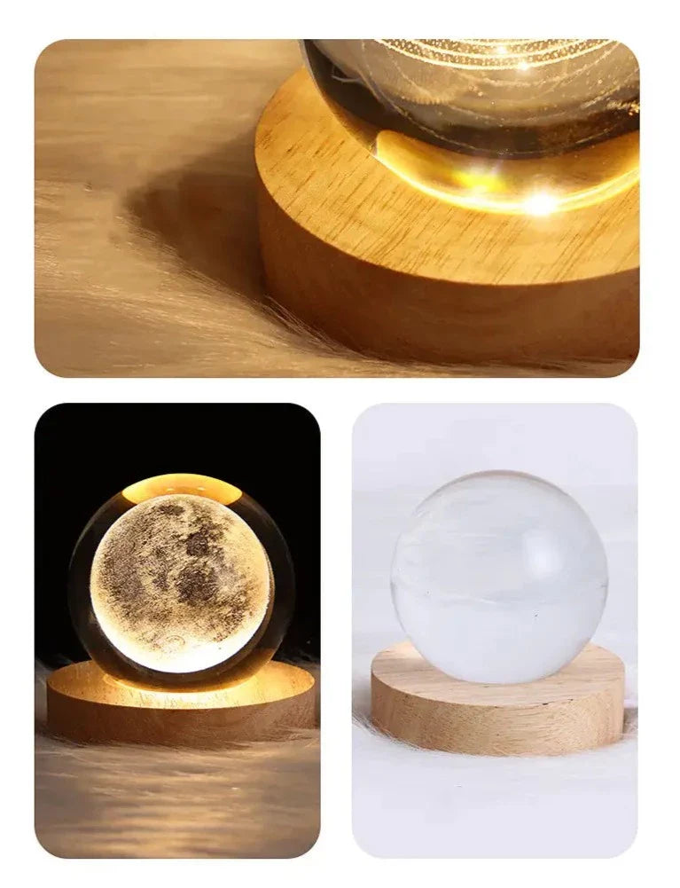 Bild av förpackningen för Kristallkula LED Nattlampa, lyfter fram en presentvänlig produkt.