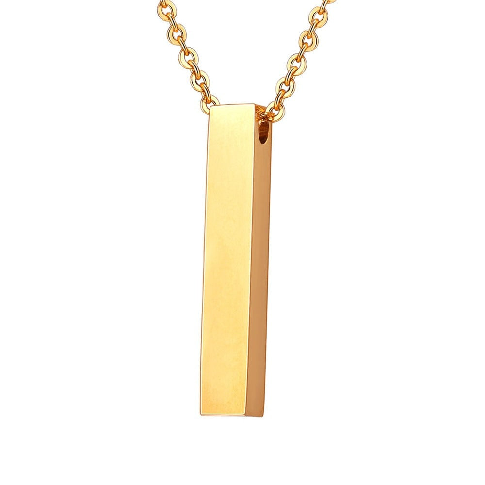 Unisex kubhalsband i rostfritt stål, guld. Modern minimalistisk design, trendig accessoar.