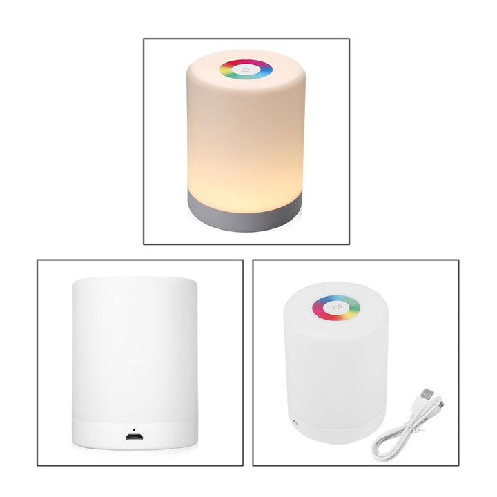 Stämningsfull LED nattlampa med färgbyte, touchfunktion, heminredning, idealisk för sovrum.