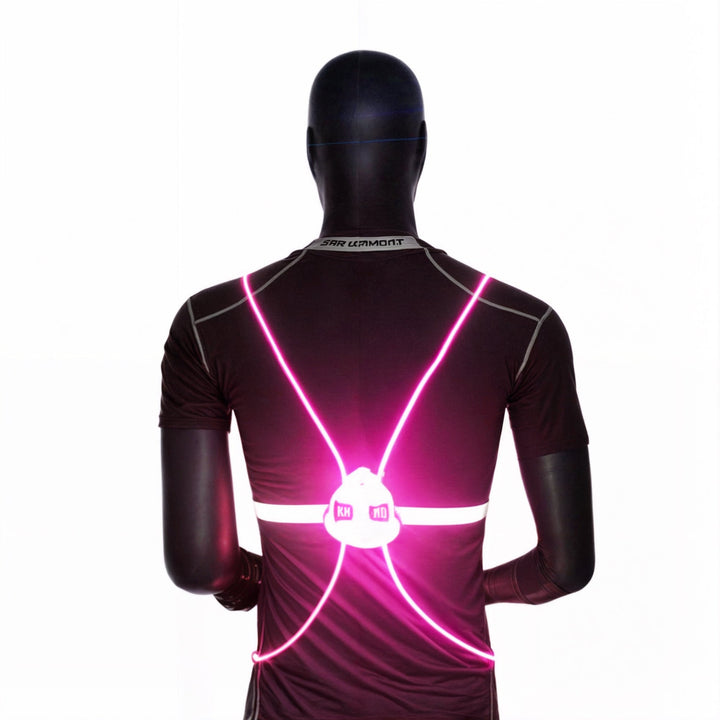 Ljusstark LED-väst, unisex, för löpning och cykling. Ökad synlighet och säkerhet vid nattaktiviteter.