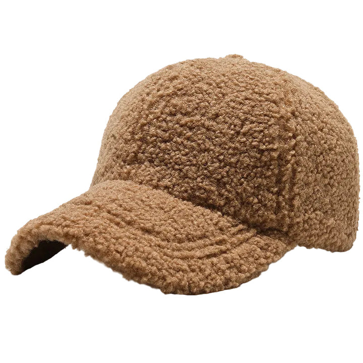 Unisex mjuk keps med stilrena plyschdetaljer. Varm accessoar för trendigt höst- och vintermode.