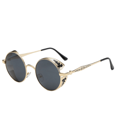 Eleganta retro solglasögon i vintage design, med UV-skydd för optimal ögonsäkerhet och stil.