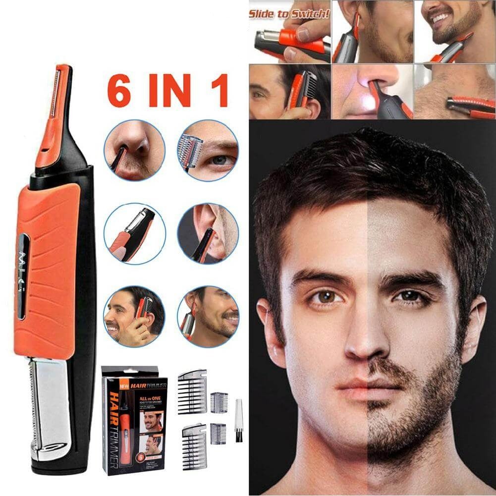 Unisex precisionshårtrimmer för ansikte och kropp. Idealisk för skägg, näsa, öron och styling.