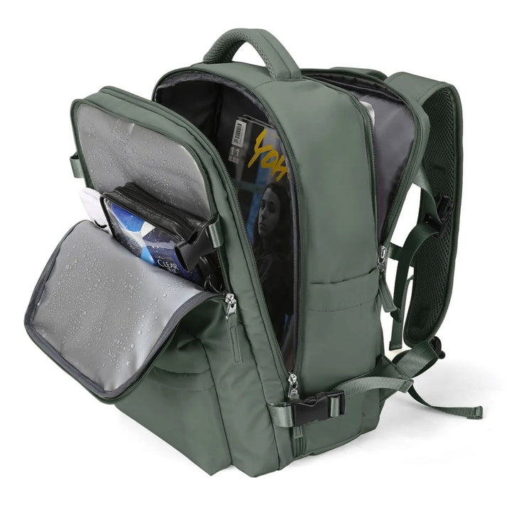 Säker unisex backpack med dolda fack. Idealisk för vandring, resor och outdooraktiviteter.