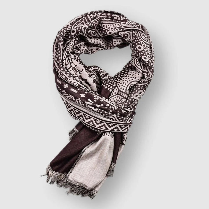 Mjuk och varm unisex sjal med distinkta mönster. En bekväm och trendig accessoar, idealisk som present.