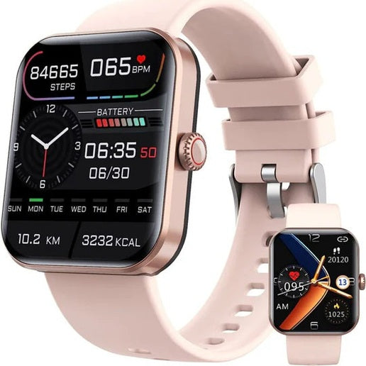 Elegant unisex smartklocka med GPS, pulsmätare och sömnspårning i ett tåligt metallhölje.