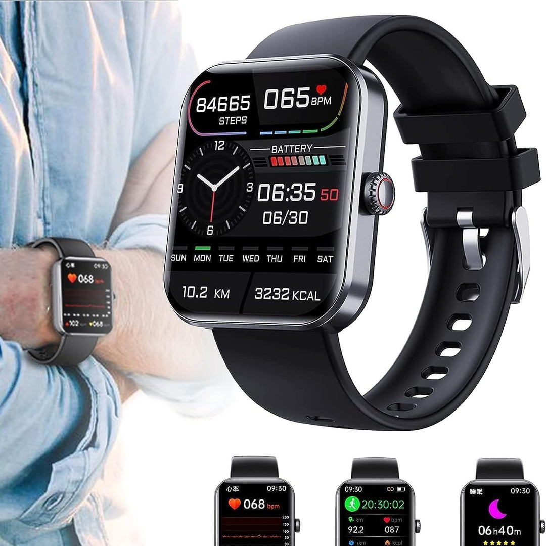 Närbild av unisex smartklocka som visar puls- och aktivitetsdata med GPS-funktion.