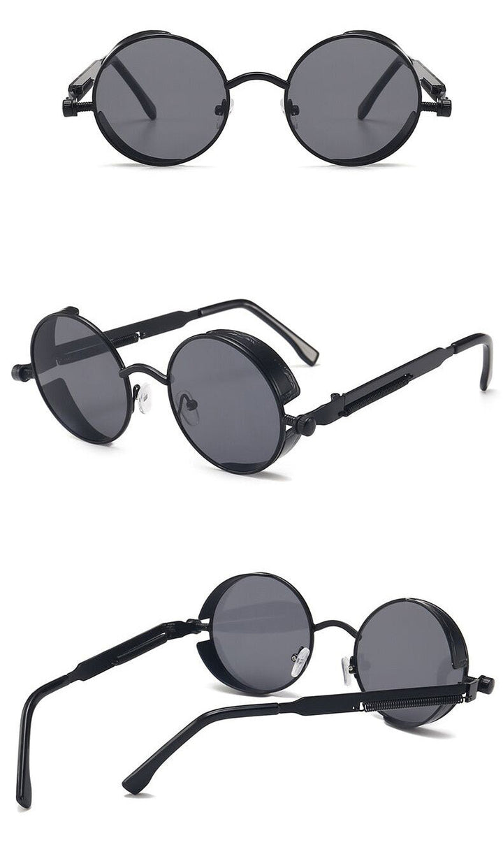 Unik retrodesign på unisex steampunk solglasögon, runda form och effektivt UV-skydd för ögonen