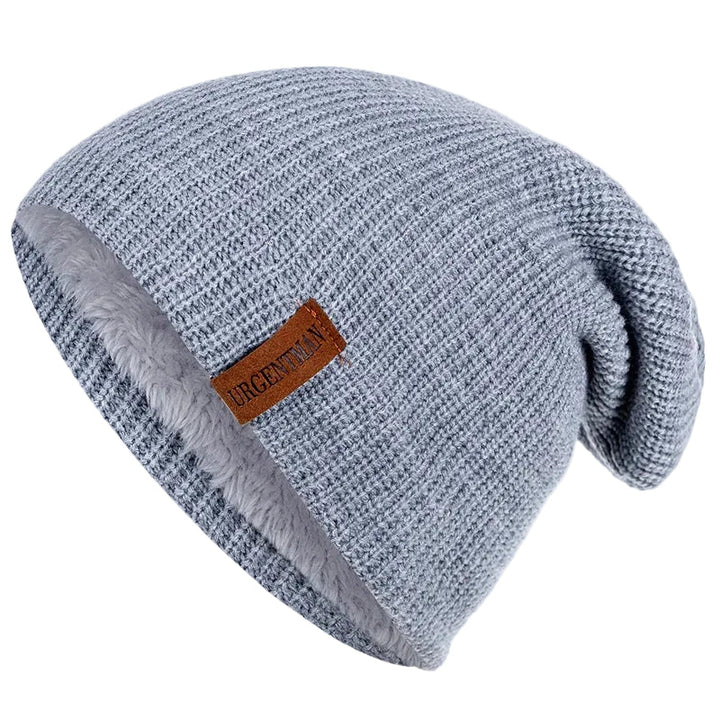 Unisex stickad mössa med varmt fleecefoder, en mysig accessoar för vinter och kallt väder.