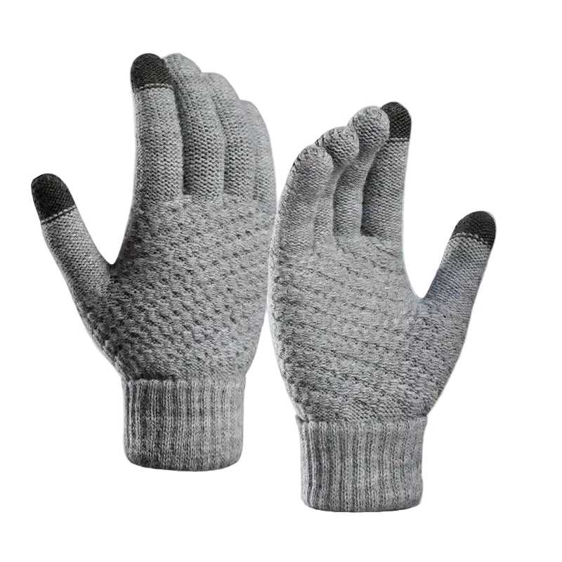 Unisex svarta vinterhandskar med pekskärmsfunktion och elastiska muddar, perfekta för kalla dagar utomhus.
