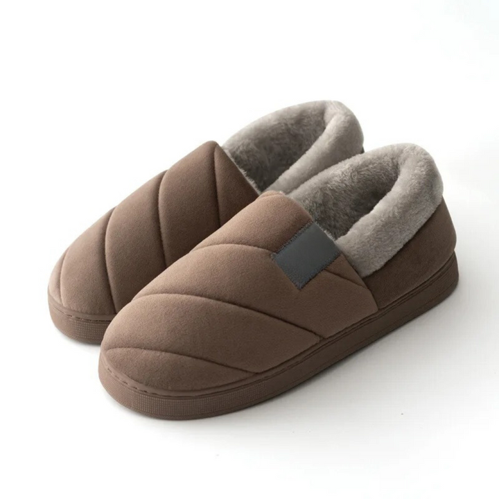 Mjuka, halkfria unisex tofflor i pälsstil för hemmet, varma vintertofflor för kvinnor och män