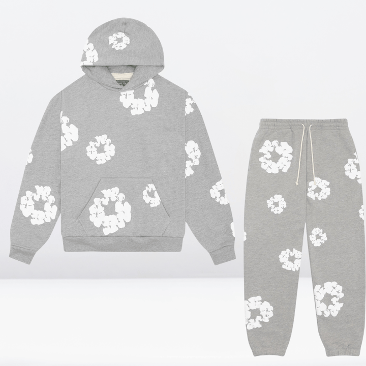 Närbild av den mjuka unisex träningsoverallen. Avslappnad passform, perfekt som bekväma fritidskläder.