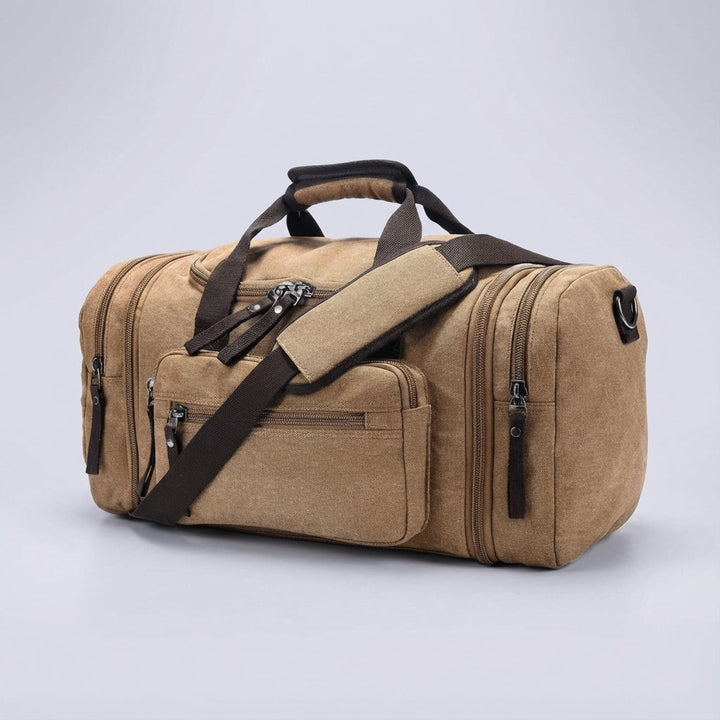 Stilren unisex weekendväska i canvas för alla resor. Utvidgbar resväska som smidigt handbagage.