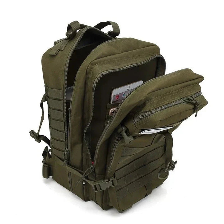 AdventurePack 50L taktisk ryggsäck, vattentålig för vandring, camping, vardagsbruk & resor.