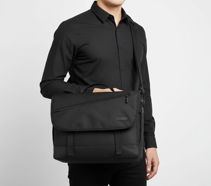 Praktisk arbetsväska/reseväska unisex. Vattentålig laptopväska med flera fack för organisering.