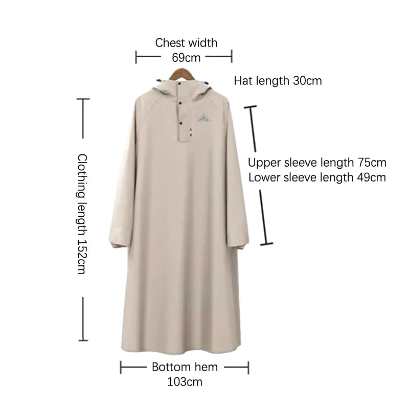 Lättviktig och vattentät unisex regnponcho, enkel att packa och ger fullt skydd vid vandring.