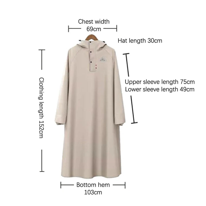 Lättviktig och vattentät unisex regnponcho, enkel att packa och ger fullt skydd vid vandring.