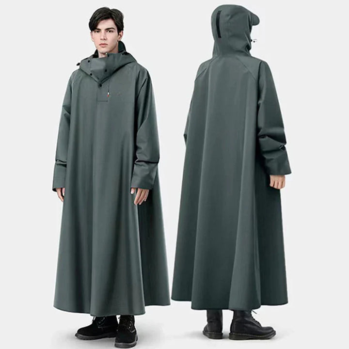 Rymlig unisex regnponcho med huva, perfekt vattentät design för cykling och utomhusaktiviteter.