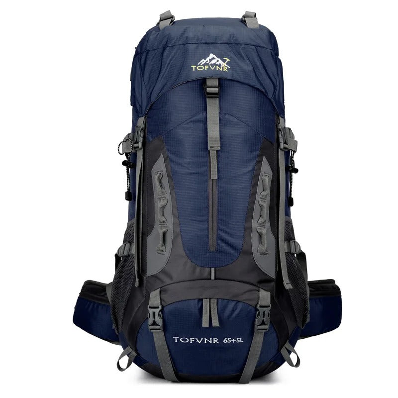 Unisex vattentät ryggsäck 45L, perfekt för vandring, camping och friluftsäventyr.