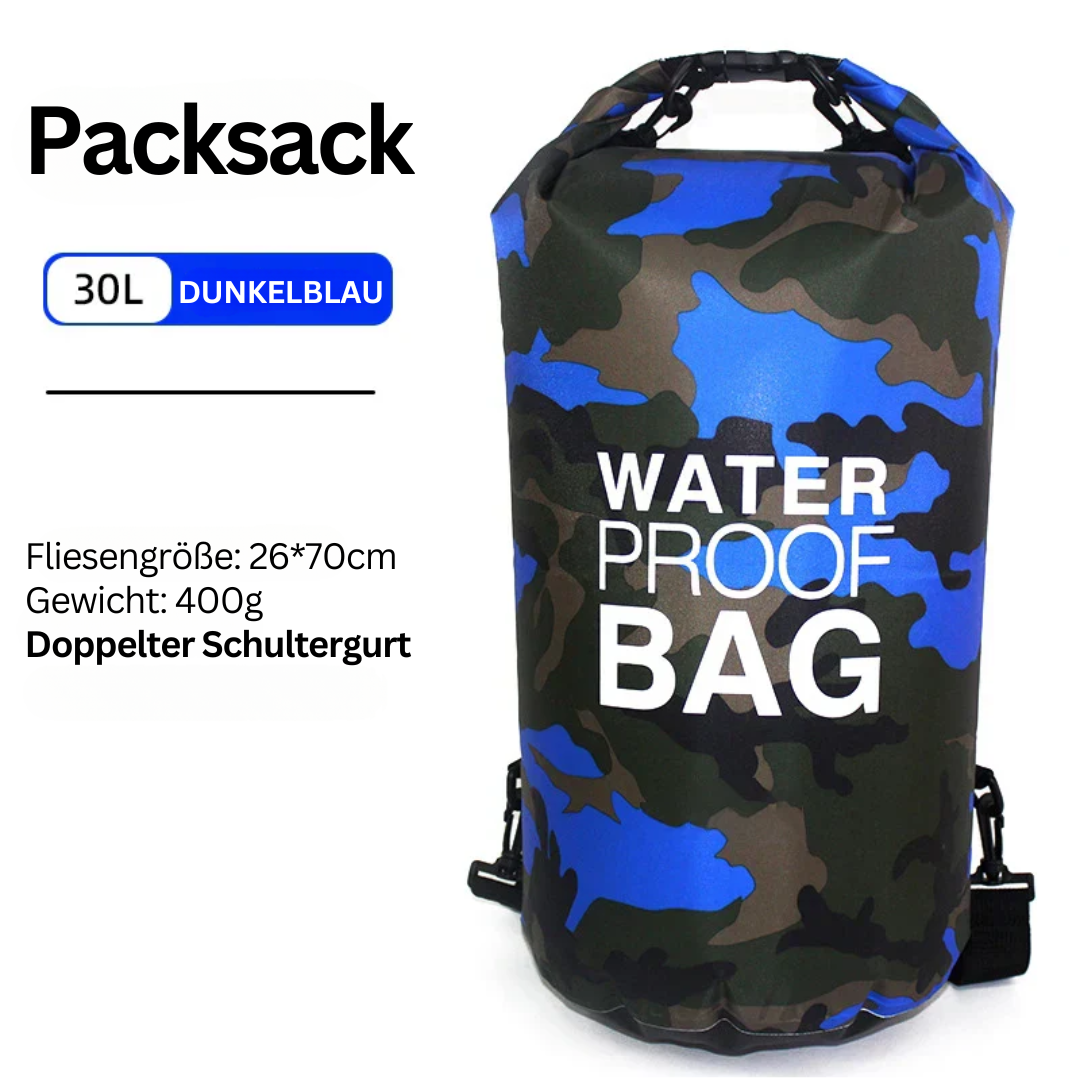Unisex vattentät ryggsäck för paddling, med smart organisering och enkel åtkomst till packning.