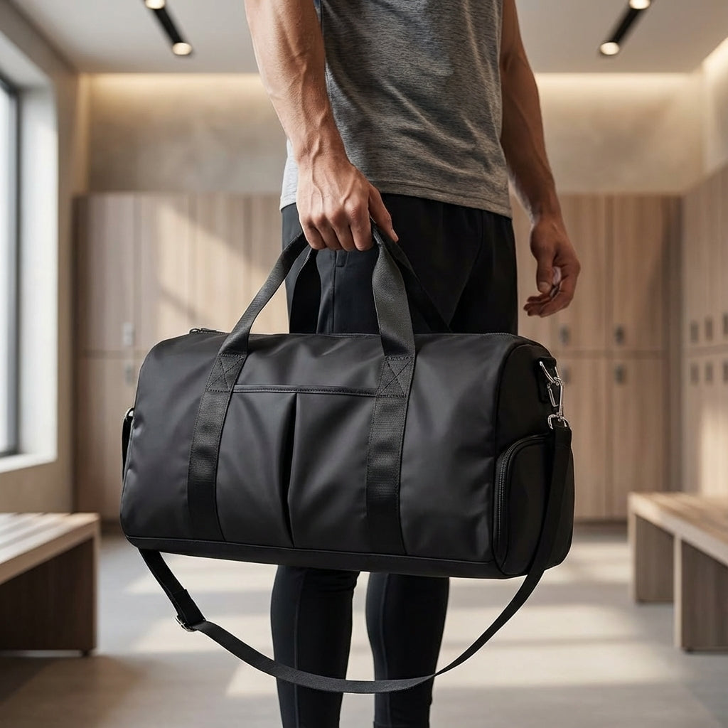 Unisex vattentät weekendväska DryVoyager med skofack. Lättvikts duffelväska för resa, sport och gym. Praktisk packning.