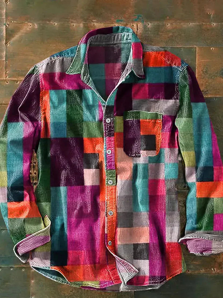 Mångfärgad vintage pikétröja för unisex. Finns i rosa, blå, gul för en avslappnad stil.