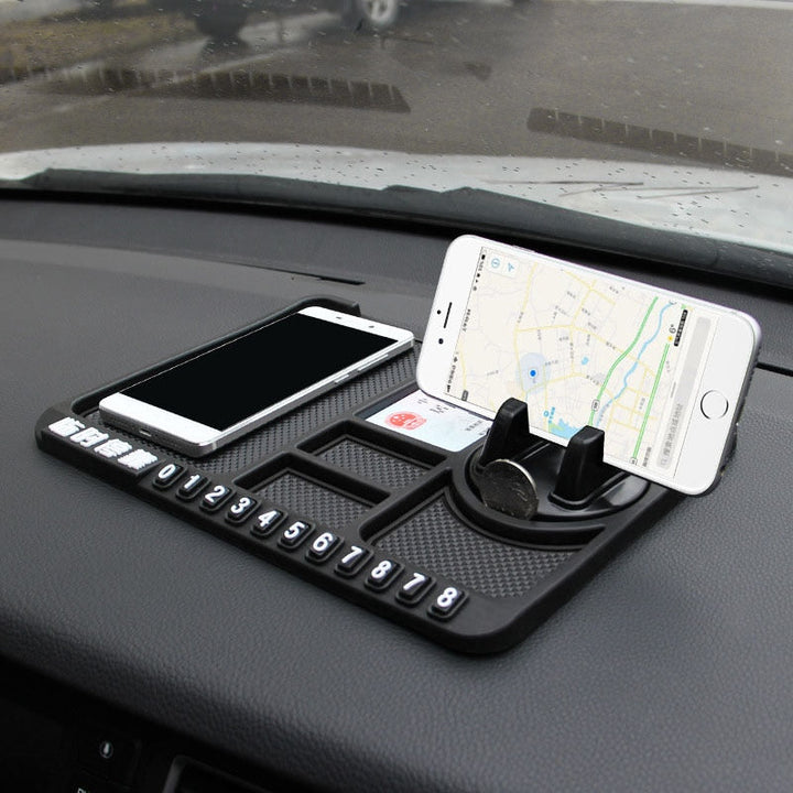 Halkfri mobilhållare i silikon för bilens instrumentbräda, universal passform.