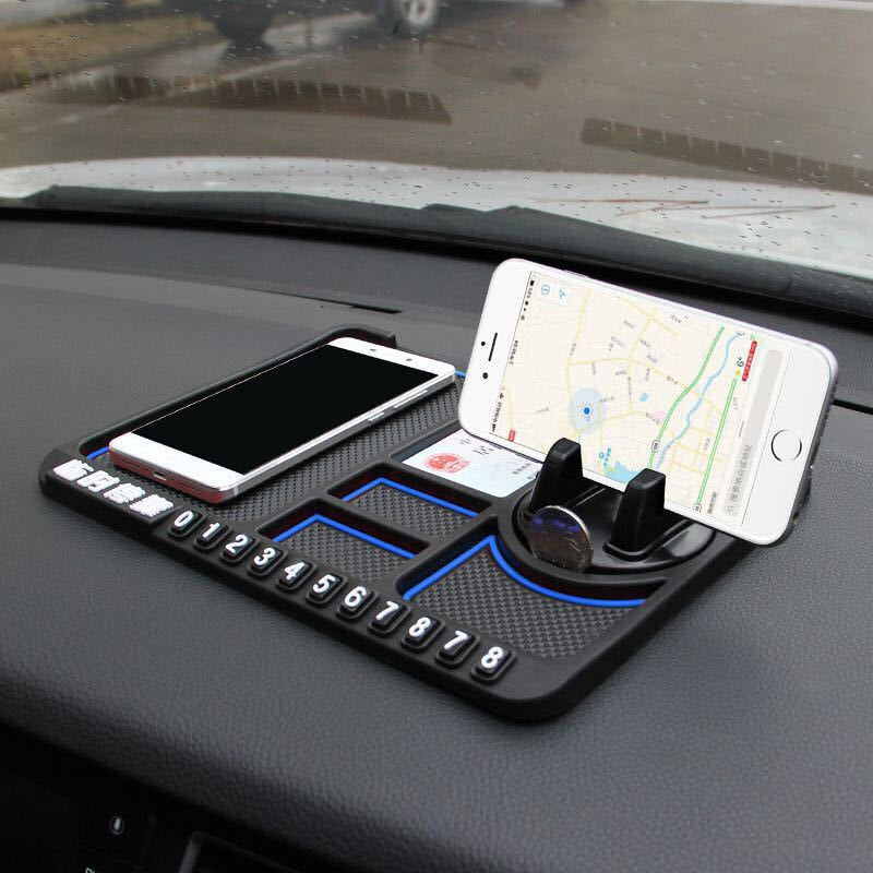 Säker bilhållare för telefon, enkel att placera på instrumentbrädan utan att glida.