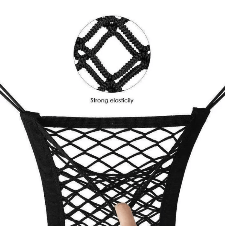 Slitstarkt elastiskt förvaringsnät för bil, perfekt för flexibel bilförvaring.