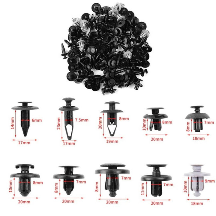 Enkla reparationer med detta universella set av bilfästklämmor. Innehåller robusta nylonklämmor och plastklämmor.
