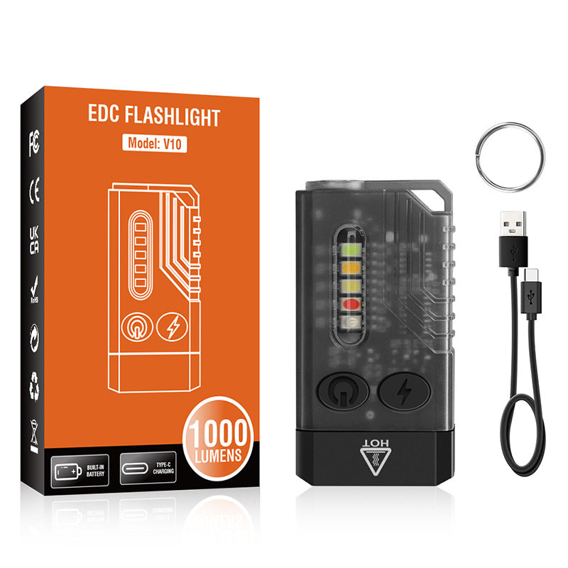 Uppladdningsbar LED-nyckelringficklampa. Kompakt, portabel, kraftfull för dagligt bruk och EDC.