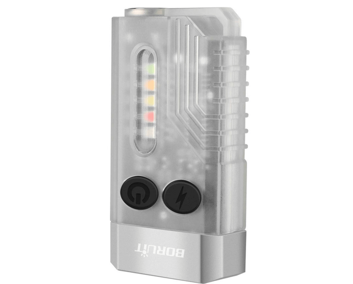 Kompakt LED-ficklampa fäst vid nyckelknippa. Alltid redo för belysning, uppladdningsbar via USB-C.