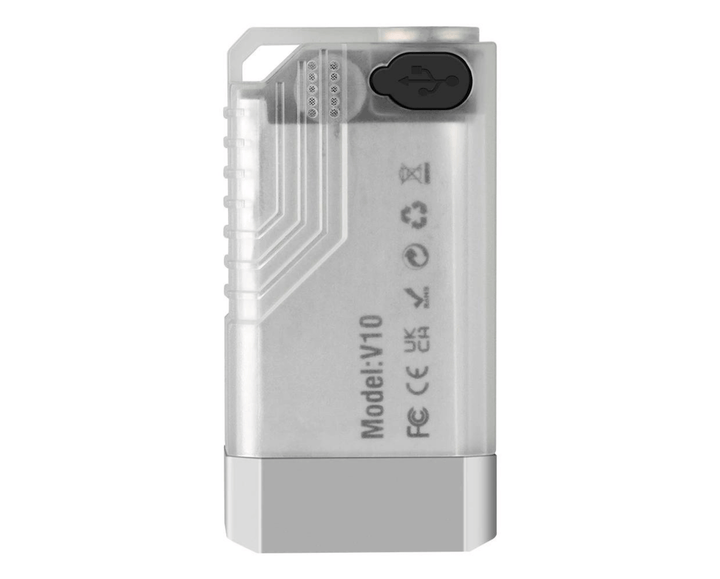 USB-C laddningsport på uppladdningsbar mini LED-ficklampa för nyckelring. Enkel och smidig laddning.