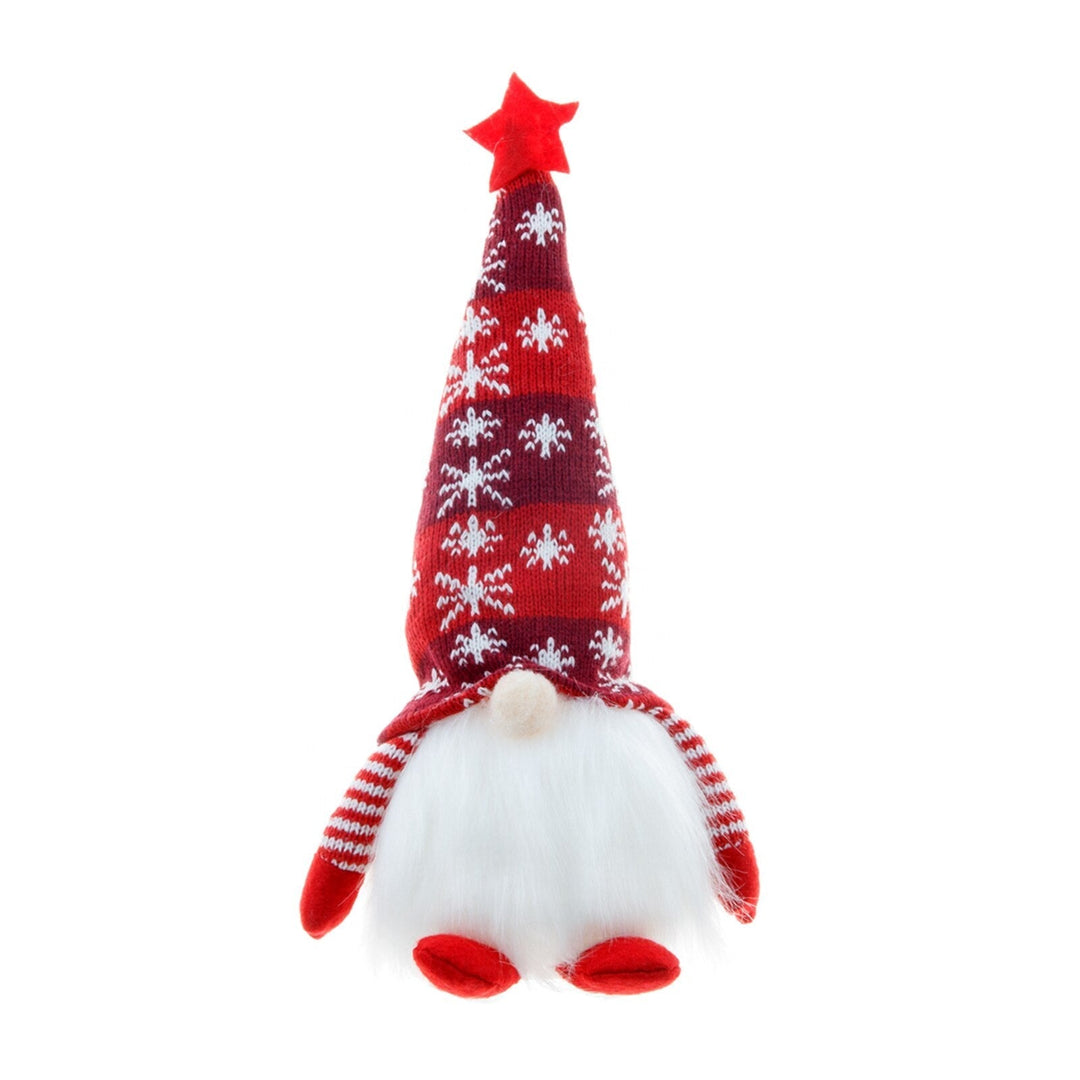 Upplyst jultomte med långt vitt skägg & röd filtluva. Perfekt juldekoration för mysig julstämning.