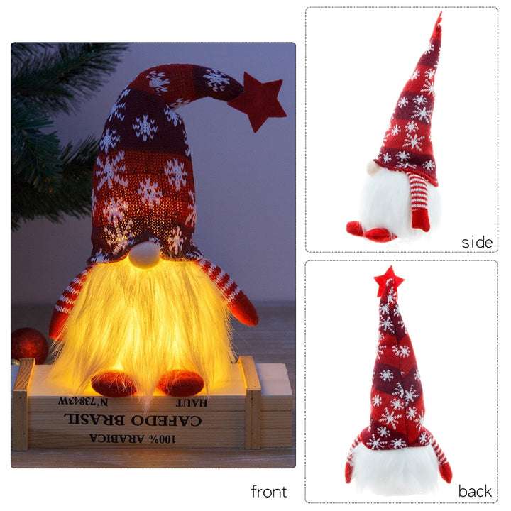 Magisk jultomte med varmt sken från LED-belysning. Idealiskt julpynt för vardagsrummet.