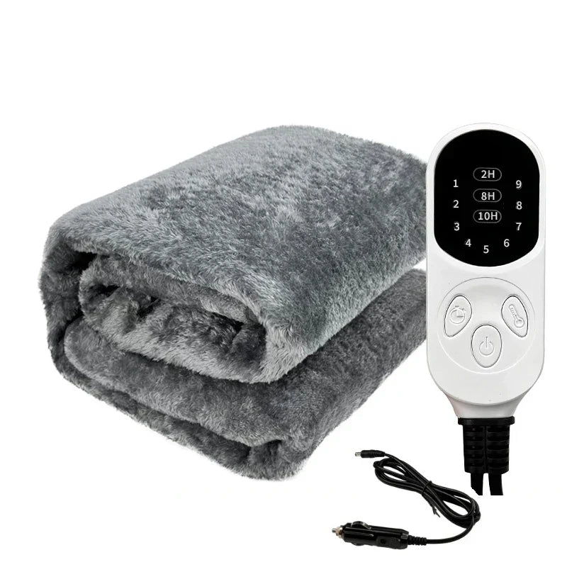 Uppvärmd 12V bilfilt med justerbar värme för bilresor och vinter. Mjuk och säker värmefilt för komfort i fordon.