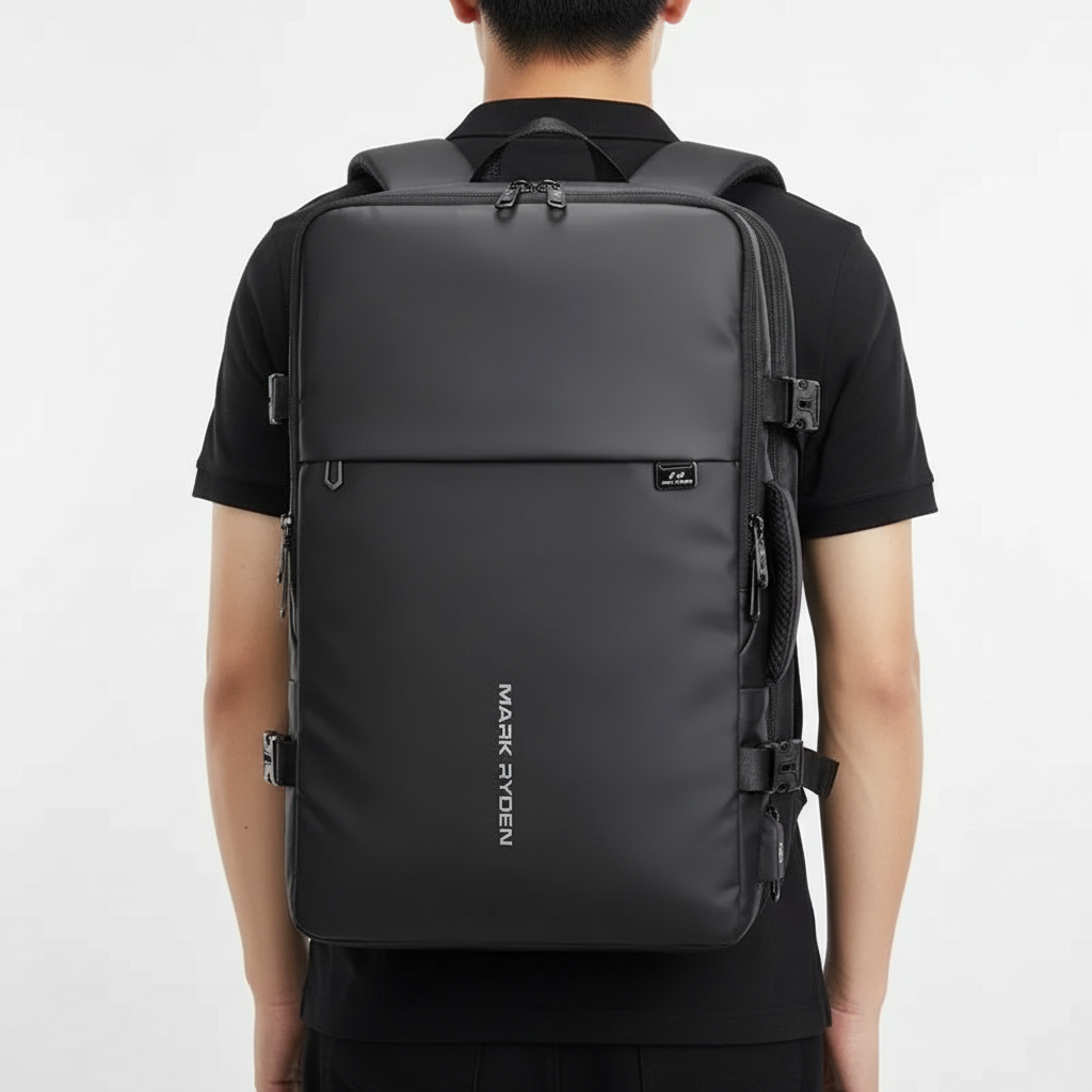 Mångsidig TravelX unisex laptopryggsäck, utvidgbar och vattenresistent. Optimal för arbete, resor och vardag.