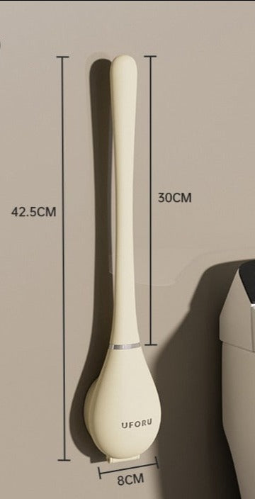 Vägghängd silikonborste för toalett, modern design för effektiv badrumsrengöring.