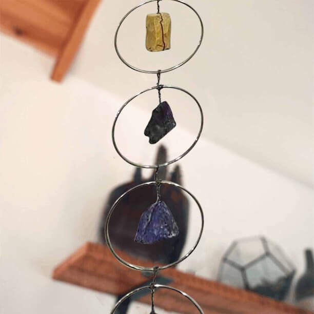 Unik 7 chakra ädelsten väggdekor, en meningsfull present för andlig tillväxt och hemharmoni.