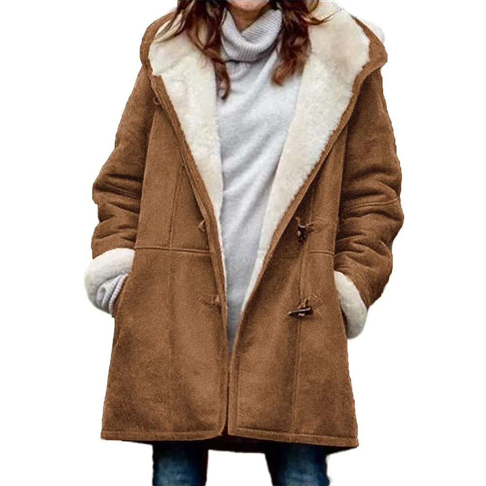 Lange damesjas met capuchon – warme en comfortabele alledaagse stijl