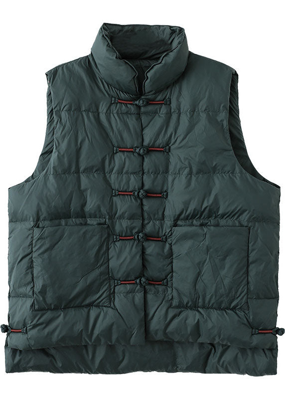 Trendig herr puffer väst med hög ståkrage, fickor och varm vaddering. Mångsidig vinterväst för en avslappnad look.