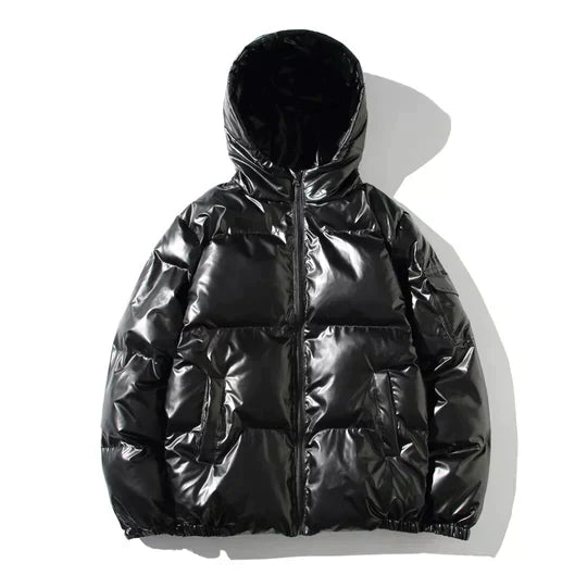 Varm, vindtät herr pufferjacka för vintern. Perfekt utomhusjacka med sportig design.