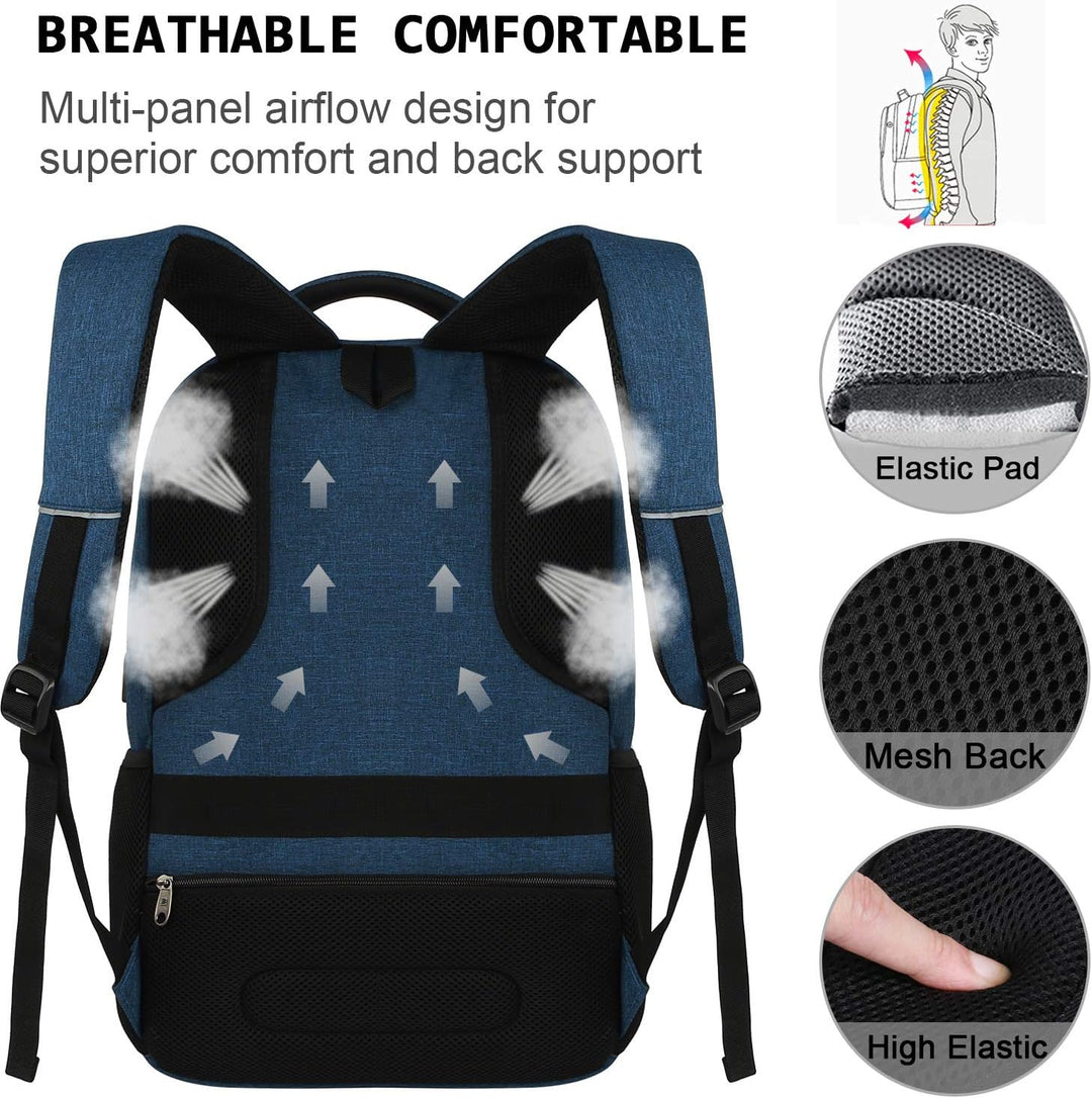 Stilren och vattentålig ryggsäck med ergonomisk design för komfort.