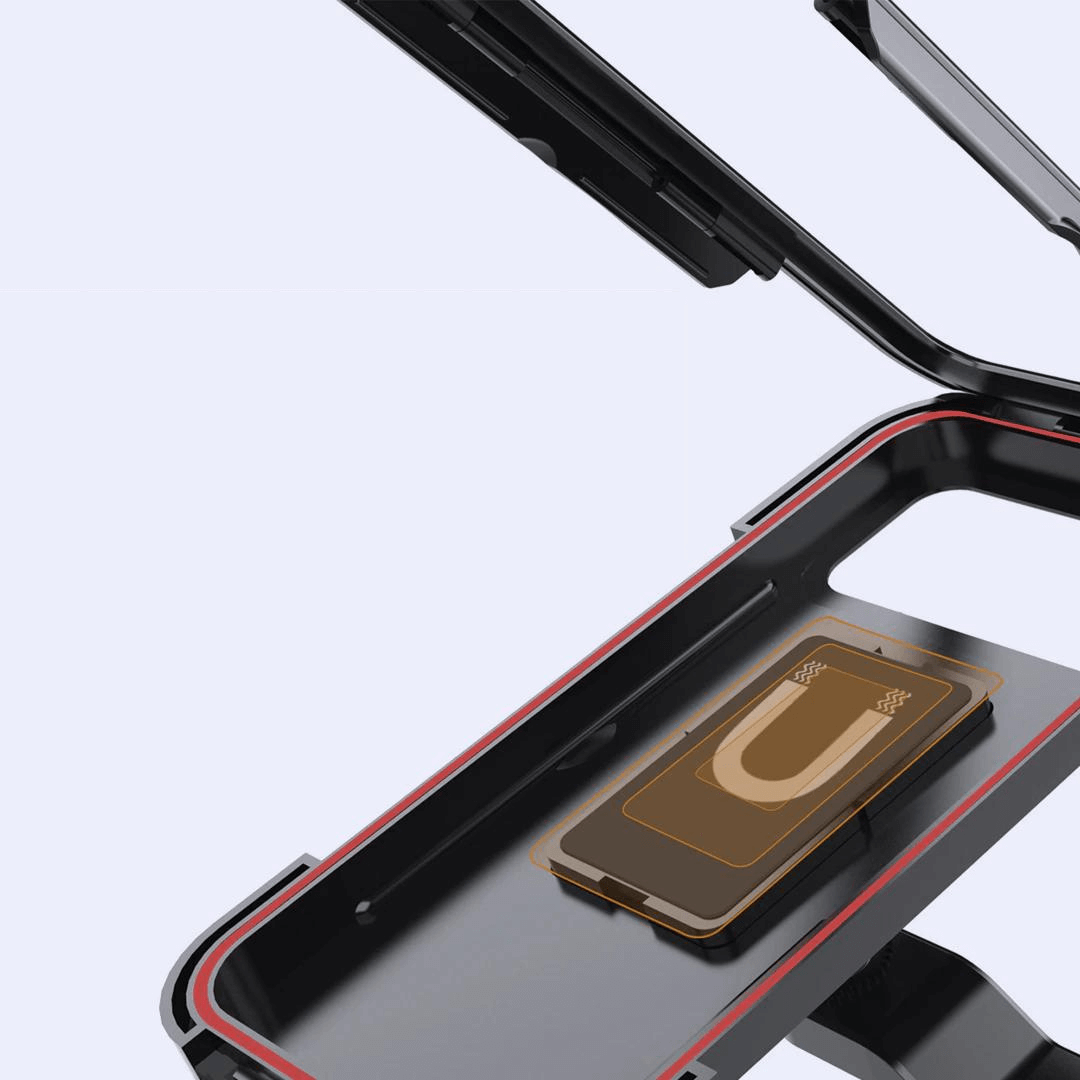 Magnetisk cykeltelefonhållare som håller en smartphone. Perfekt för navigering under cykelturen.