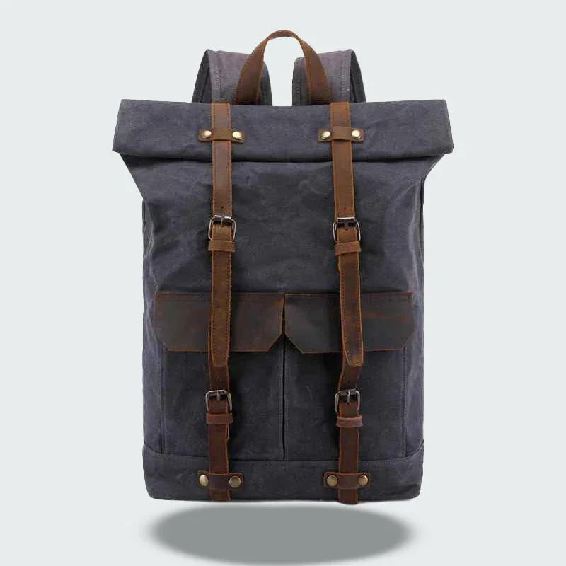 Vintage herrryggsäck 20L, vattentät. Idealisk för camping, vandring och utomhusäventyr i alla väder.
