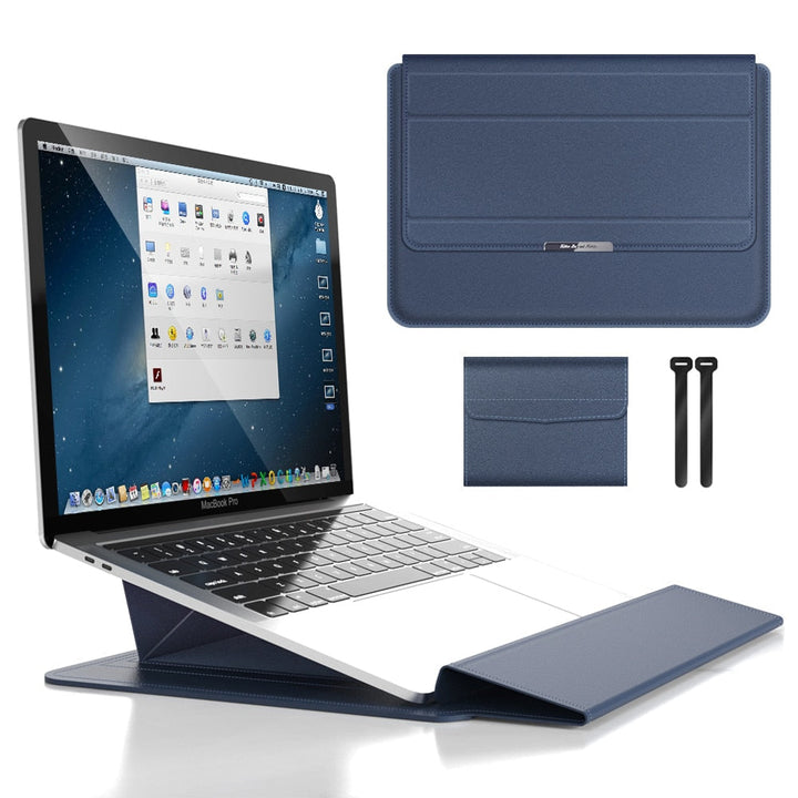 Heltäckande skydd för bärbar dator. Vattentätt stötsäkert laptopfodral med stativ.