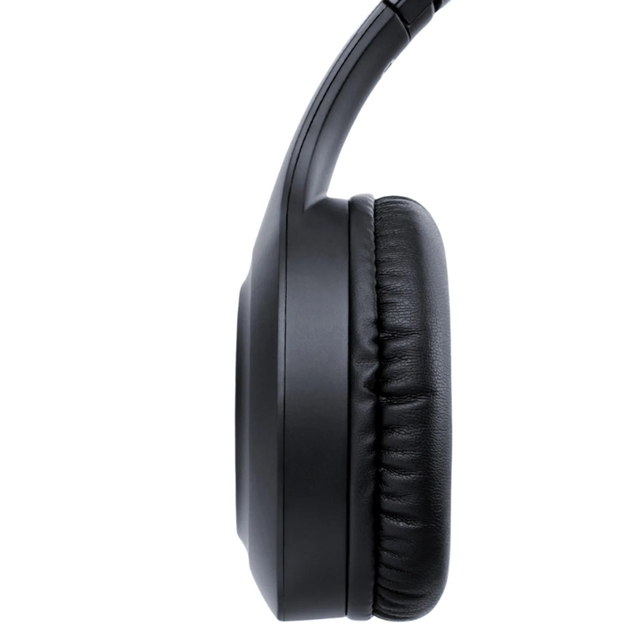 Ergonomiska over-ear hörlurar med mjuka kuddar och justerbart huvudband. Trådlös HiFi-ljudupplevelse.