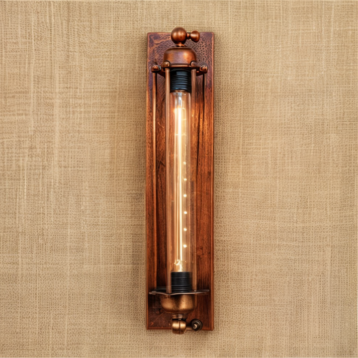 Svart vintage vägglampa, industriell design, metall för en unik inredningsstil.